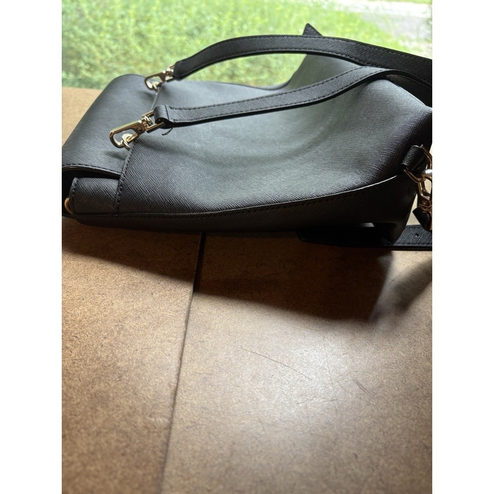 Kate Spade Black Leather Backpack Silver Hardware Pebbled Zip Women's - Picture 6 of 9